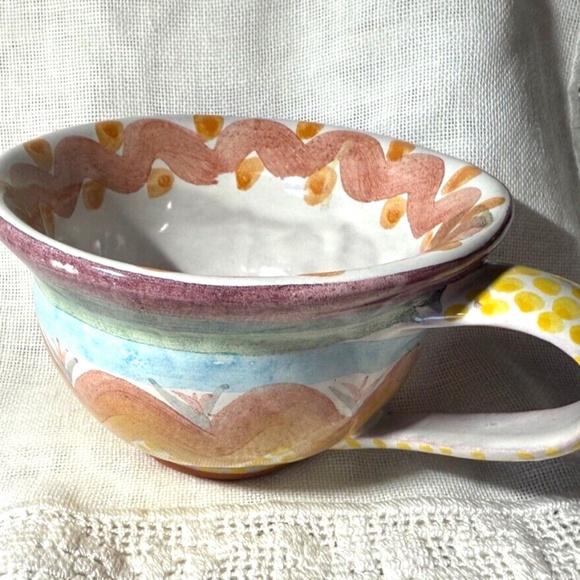 Vintage MACKENZIE CHILDS ceramic Keukenhof Flat cup - Picture 1 of 4